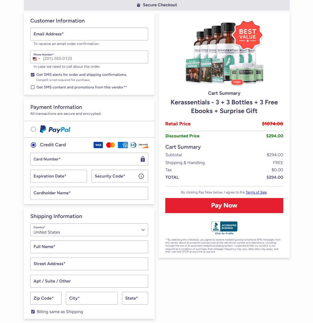 kerassentials™-checkout